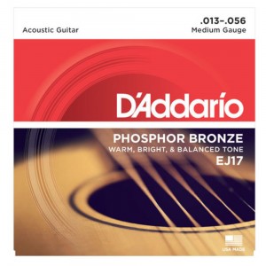 D'Addario EJ17 Phosphor Bronze Medium Acoustic Strings (.013-.056)